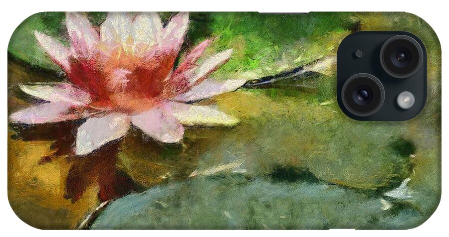 Landscapes iPhone Case featuring the painting Pink Lilly by Dragica Micki Fortuna