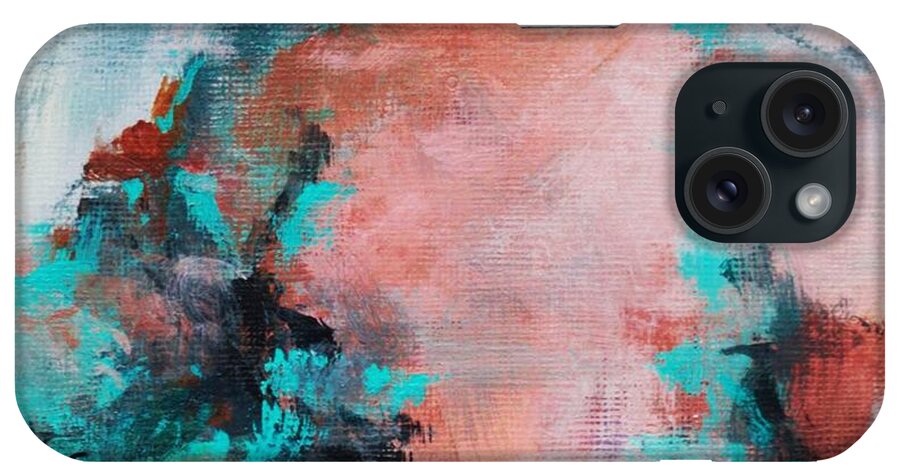 Acrylic iPhone Case featuring the painting Pink Sky by Suzzanna Frank