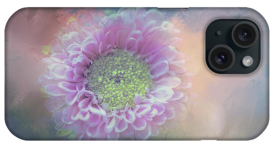 Pink iPhone Case featuring the digital art Pink Splash on Blue by Terry Davis