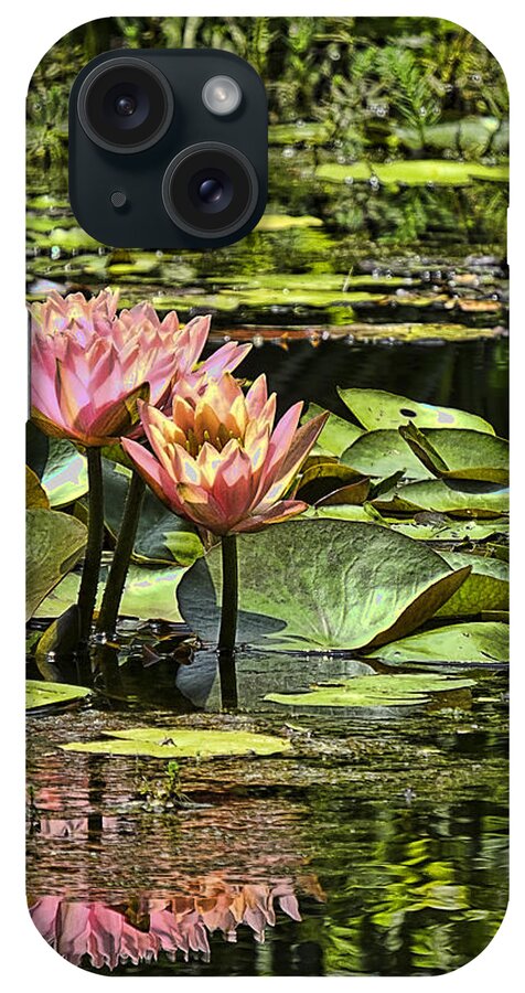 Water iPhone Case featuring the photograph Pink Water Lily Reflections by Bill Barber