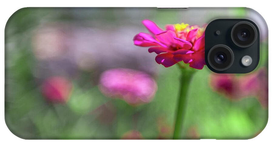 Aperture iPhone Case featuring the photograph Pink Zinnia by SR Green