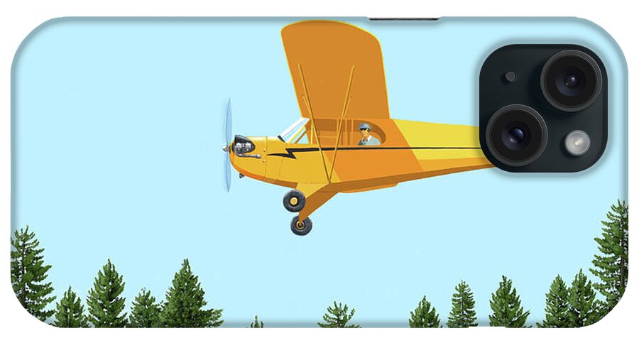 #faatoppicks iPhone Case featuring the digital art Piper cub Piper j3 by Gary Giacomelli