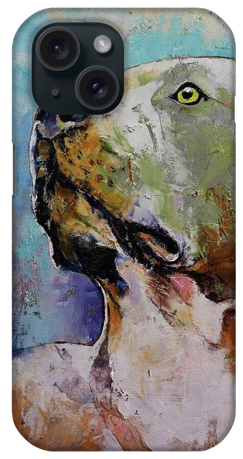 Dog iPhone Case featuring the painting Pit Bull by Michael Creese