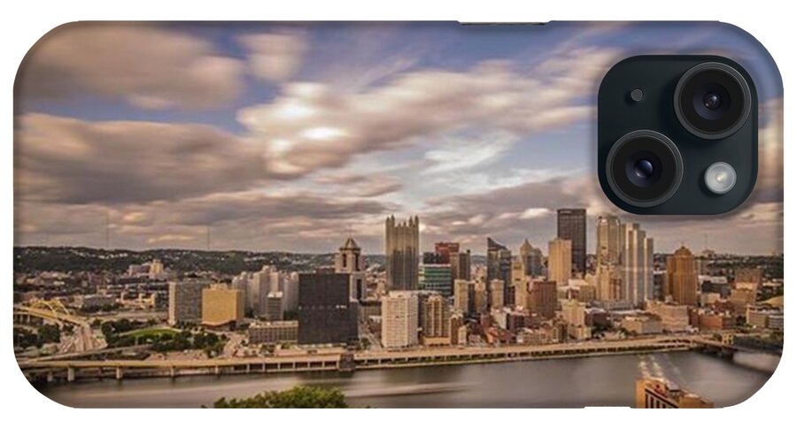 Bridge iPhone Case featuring the photograph Pittsburgh Long Exposure Skyline. The by David Haskett II