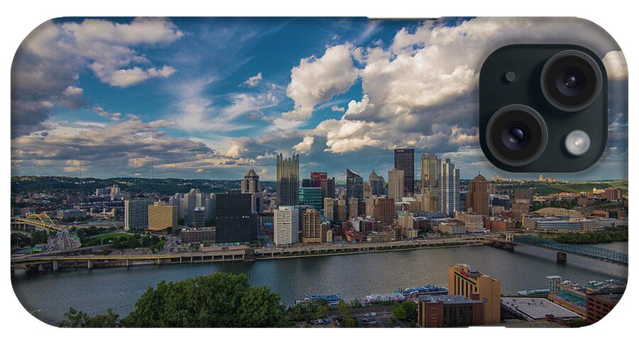 Pittsburgh iPhone Case featuring the photograph Pittsburgh Pennsylvania Skyline Blue by David Haskett II