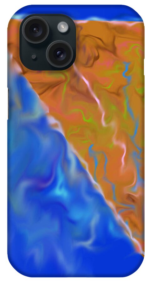 Abstract iPhone Case featuring the digital art Pizza Pie by John Krakora