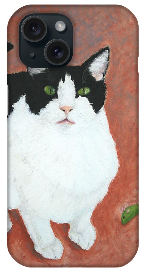 Cat iPhone Case featuring the painting PJ and the Mouse by Marna Edwards Flavell