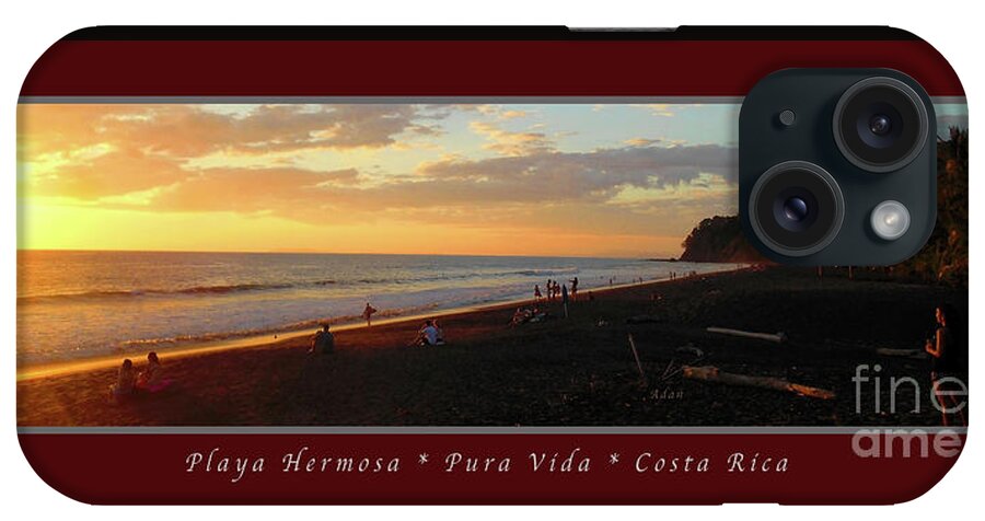 Costa Rica iPhone Case featuring the photograph Playa Hermosa Puntarenas Costa Rica - Sunset A One Panorama Poster Greeting Card by Felipe Adan Lerma