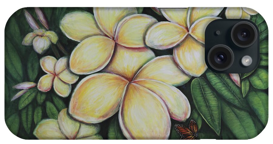 Plumeria iPhone Case featuring the painting Plumeria by Lynn Buettner