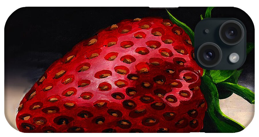 Strawberry iPhone Case featuring the painting Plump and Juicy by Susan Vineyard