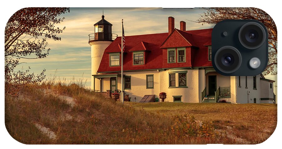 Lighthouse iPhone Case featuring the photograph Point Betsie Light by Susan Rissi Tregoning