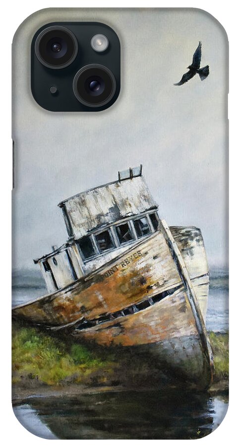 Boat iPhone Case featuring the painting Point Reyes Boat by Tracie Thompson