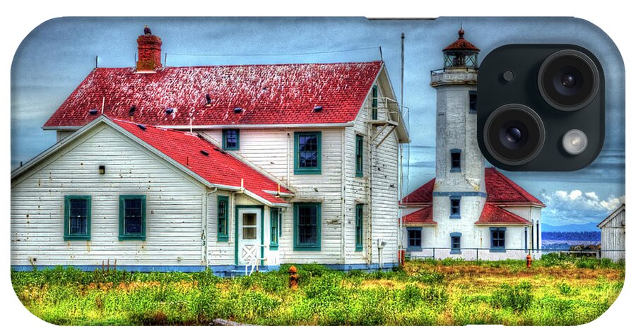 Fort Worden State Park iPhone Case featuring the photograph Point Wilson Lighthouse by Richard J Cassato