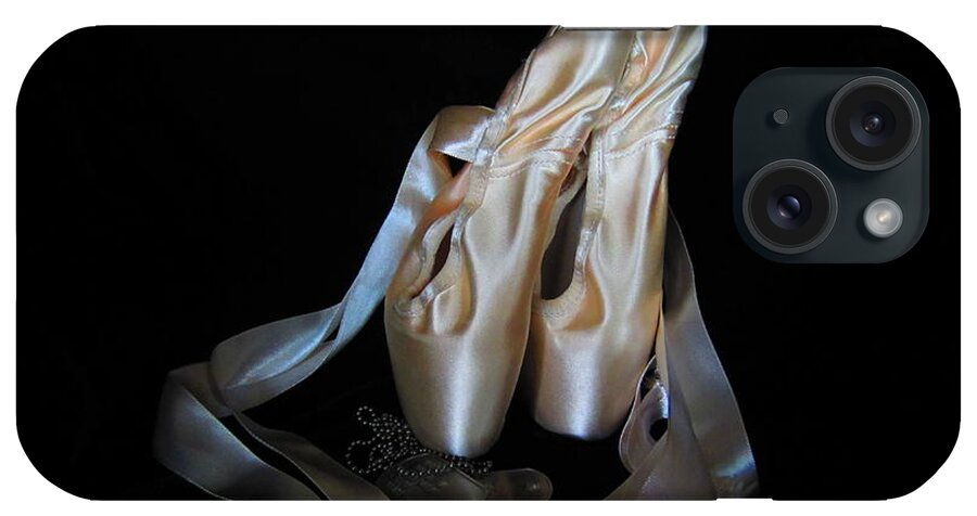 Pointe Shoes iPhone Case featuring the photograph Pointe shoes and dog tags1 by Laurianna Taylor
