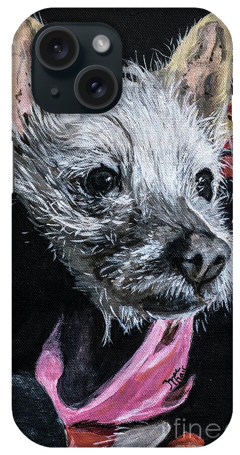 Dog iPhone Case featuring the painting Pokita by Jackie MacNair