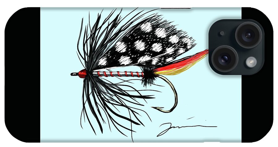 Fly iPhone Case featuring the painting Polka Dot Pike by Jean Pacheco Ravinski