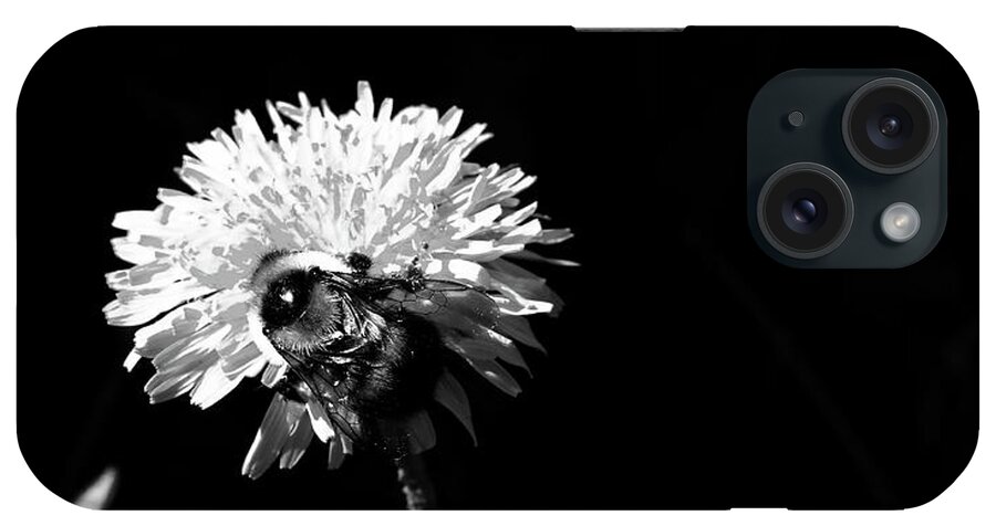 Bee iPhone Case featuring the photograph Pollination Time BW.001 by Jor Cop Images