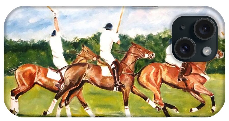  120º Abierto De Palermo iPhone Case featuring the painting Polo 1 by Carlos Jose Barbieri