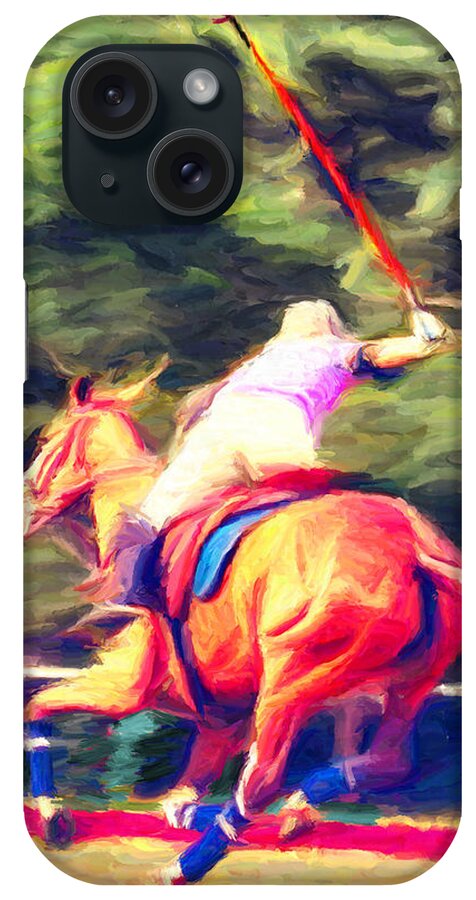 Polo Game iPhone Case featuring the digital art Polo Game 2 by Caito Junqueira