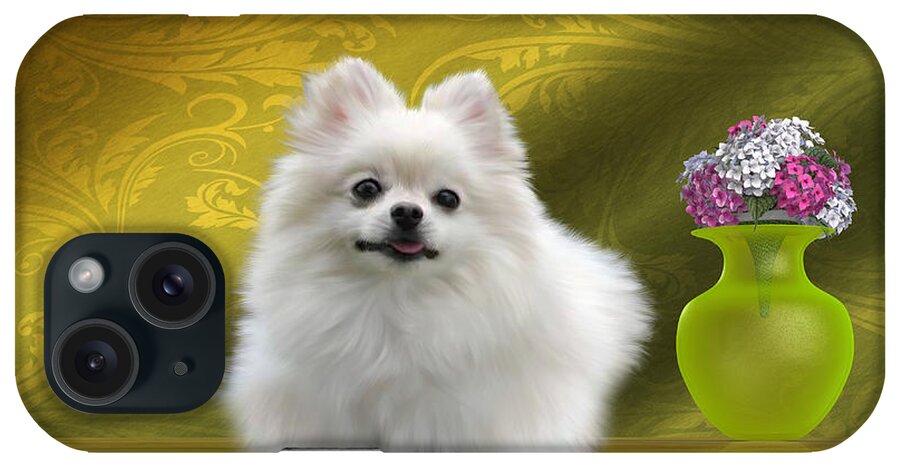 Pomeranian iPhone Case featuring the painting Pomeranian Dog by Corey Ford