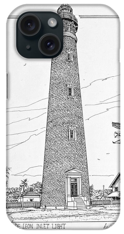 Us Lighthouses iPhone Case featuring the drawing Ponce de Leon Inlet Light by Ira Shander