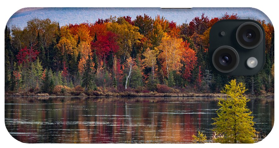 Pondicherry Wildlife Conservation iPhone Case featuring the photograph Pondicherry fall foliage reflection by Jeff Folger