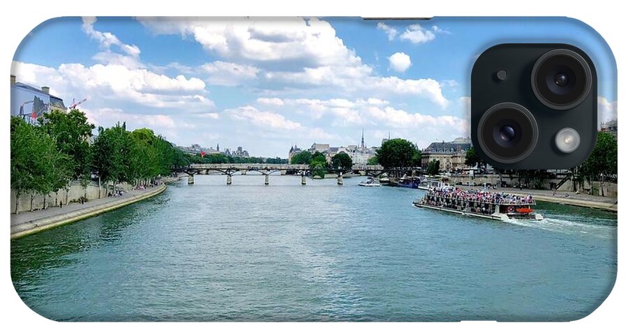 Landscape iPhone Case featuring the photograph River Seine at Pont du Carrousel by Charles Kraus