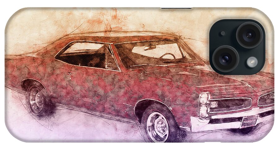 Pontiac Gto iPhone Case featuring the mixed media Pontiac GTO 3 - 1967 - Automotive Art - Car Posters by Studio Grafiikka