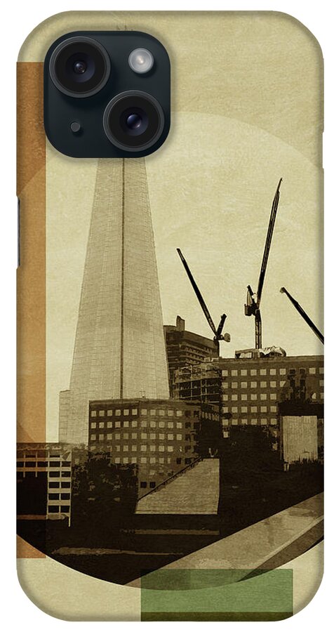 Wheel iPhone Case featuring the painting Pop Art Deco London - Shard by BFA Prints