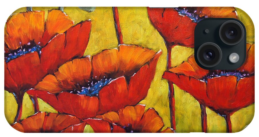 Artist Painter iPhone Case featuring the painting Poppies 01 by Richard T Pranke