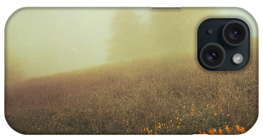 Poppy iPhone Case featuring the digital art Poppies in a Misty Field by Kevyn Bashore