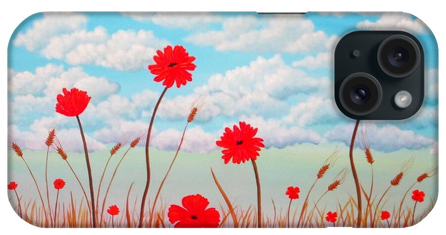 Poppy iPhone Case featuring the painting Poppy Field by Carol Sabo