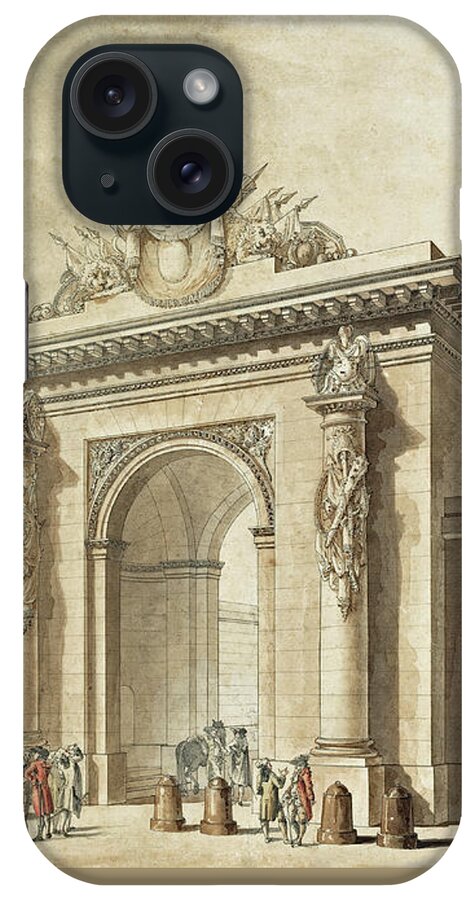 Studio Of Claude Nicolas Ledoux iPhone Case featuring the painting Portal of the Hotel d'Uzes by Studio of Claude Nicolas Ledoux