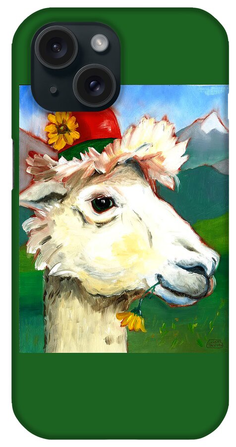 Alpaca iPhone Case featuring the painting Portland Alpaca by Susan Thomas