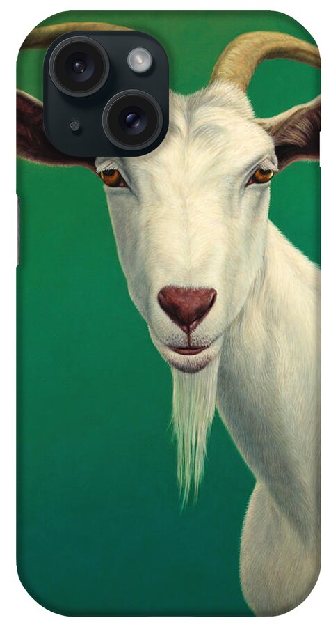 #faatoppicks iPhone Case featuring the painting Portrait of a Goat by James W Johnson