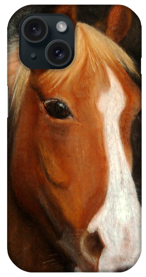 Portrait Of A Horse iPhone Case featuring the painting Portrait Of A Horse by Jasna Dragun