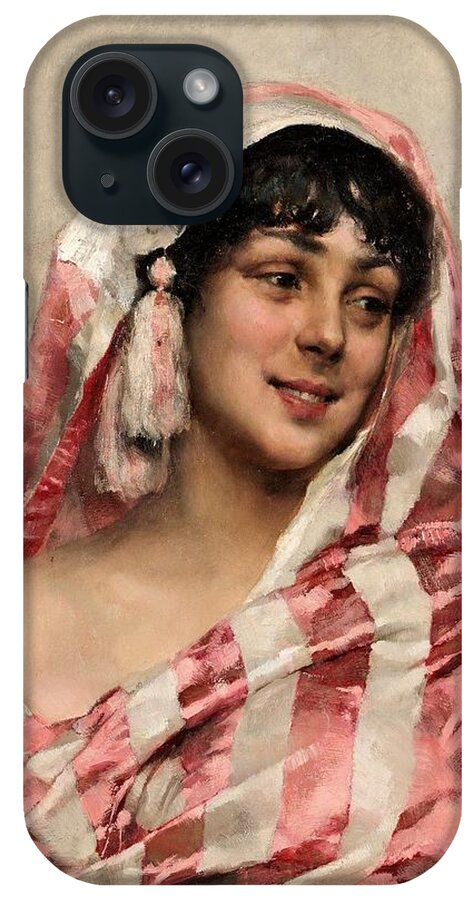 Albert Edelfelt iPhone Case featuring the painting Portrait Of A Lady by MotionAge Designs