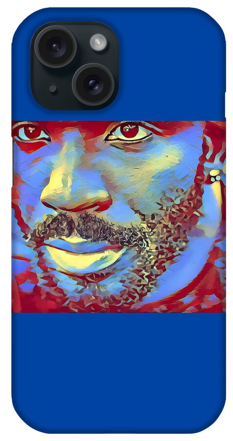 Black Man iPhone Case featuring the digital art Portrait of a Man of Color by Femina Photo Art By Maggie