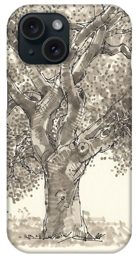 Tree iPhone Case featuring the drawing Oak by Judith Kunzle