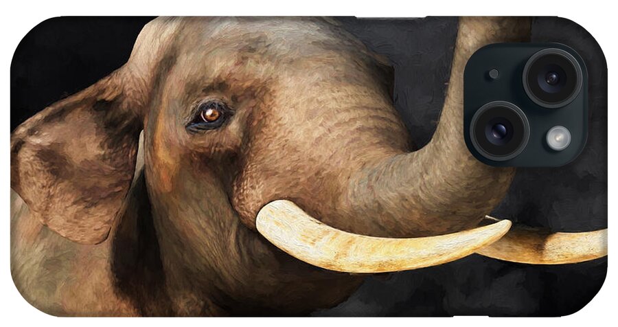 Elephant iPhone Case featuring the digital art Portrait of an Elephant by Daniel Eskridge