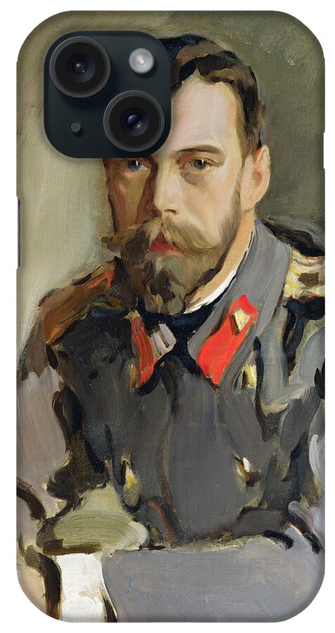Valentin Alexandrovich Serov iPhone Case featuring the painting Portrait of Nicholas II by Valentin Alexandrovich Serov