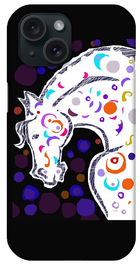 Horse iPhone Case featuring the digital art poster HORSE by Mary Armstrong