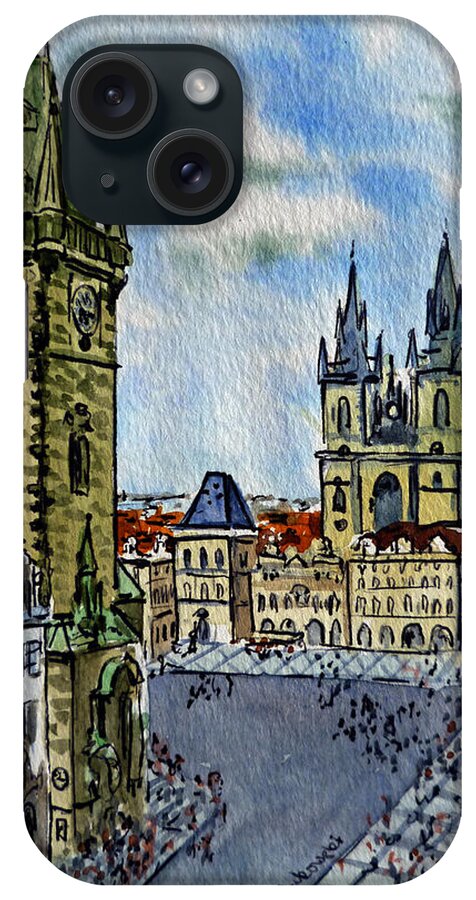 Prague iPhone Case featuring the painting Prague Czech Republic by Irina Sztukowski