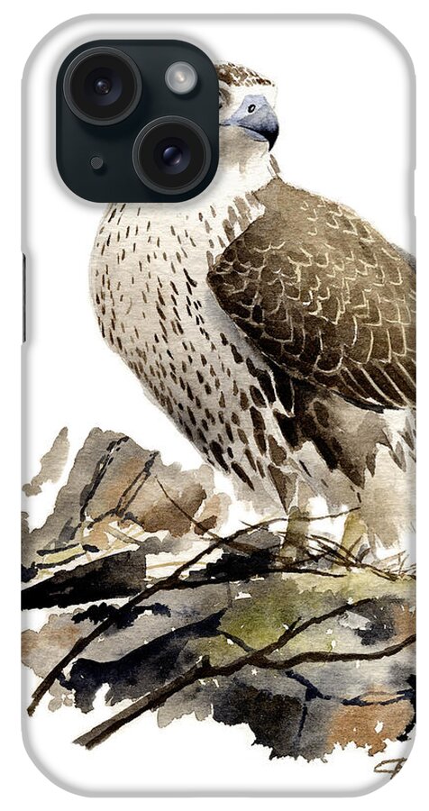 Prairie iPhone Case featuring the painting Prairie Falcon by David Rogers