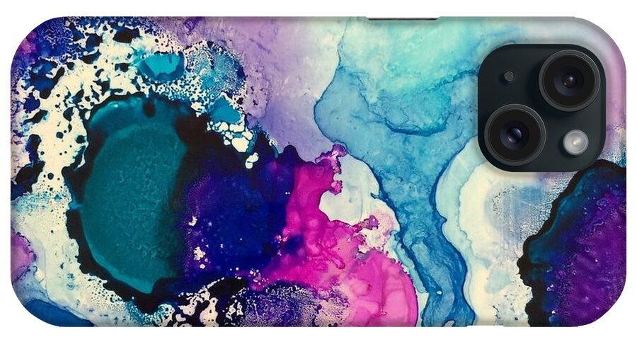 Abstract iPhone Case featuring the painting Precipice by Tara Moorman