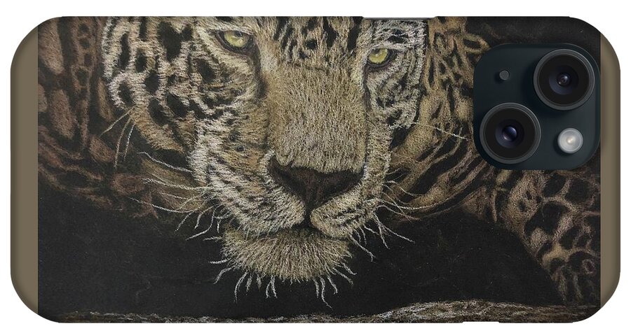 Jaguar iPhone Case featuring the painting Predator by Brenda Bonfield