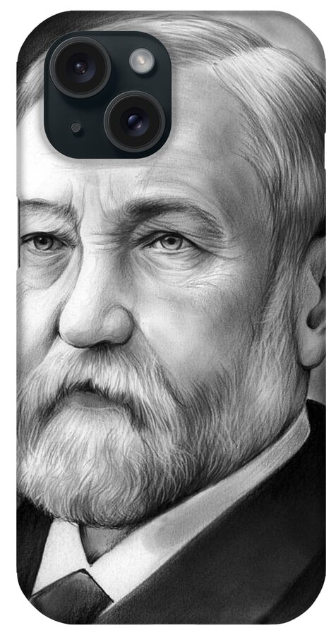 Politics iPhone Case featuring the drawing President Benjamin Harrison by Greg Joens