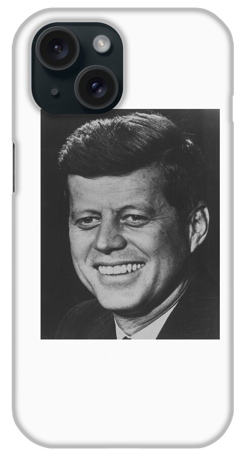 Jfk iPhone Case featuring the photograph President John Kennedy by War Is Hell Store
