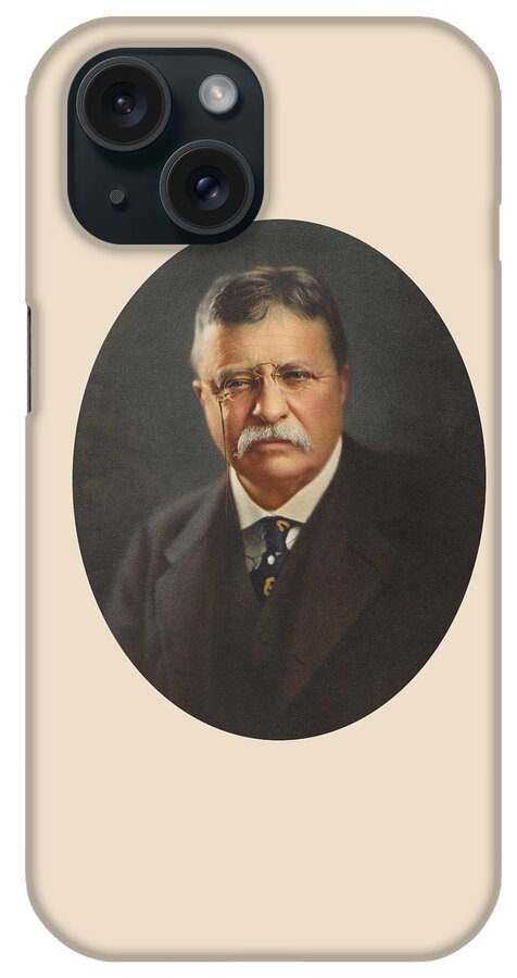 President Roosevelt iPhone Case featuring the painting President Theodore Roosevelt - Rough Rider, Governor and President by War Is Hell Store