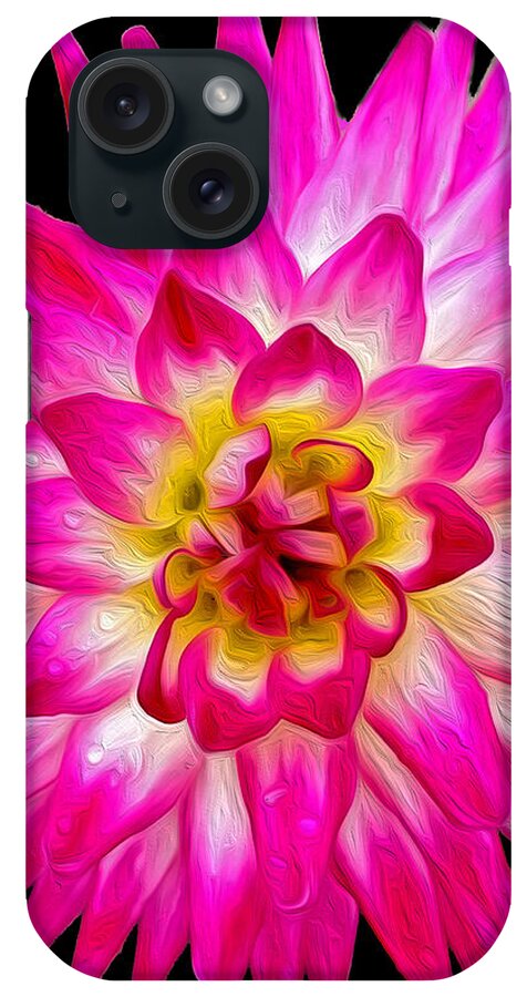 Pink Dahlia iPhone Case featuring the photograph Prettiest in Pink by Jilian Cramb - AMothersFineArt